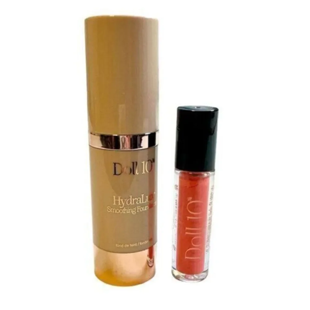 NWT DOLL 10 - HydraLuxe Smoothing Foundation- Fair & High Lip Shine - Celeb